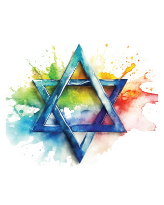 קעקוע זמני מגן דוד צבעוני שמח