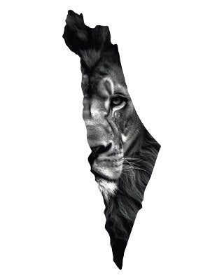 קעקוע זמני ראש אריה מפת ישראל